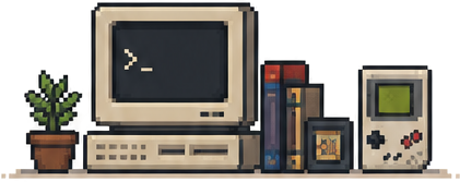 Escritorio retro con computadora